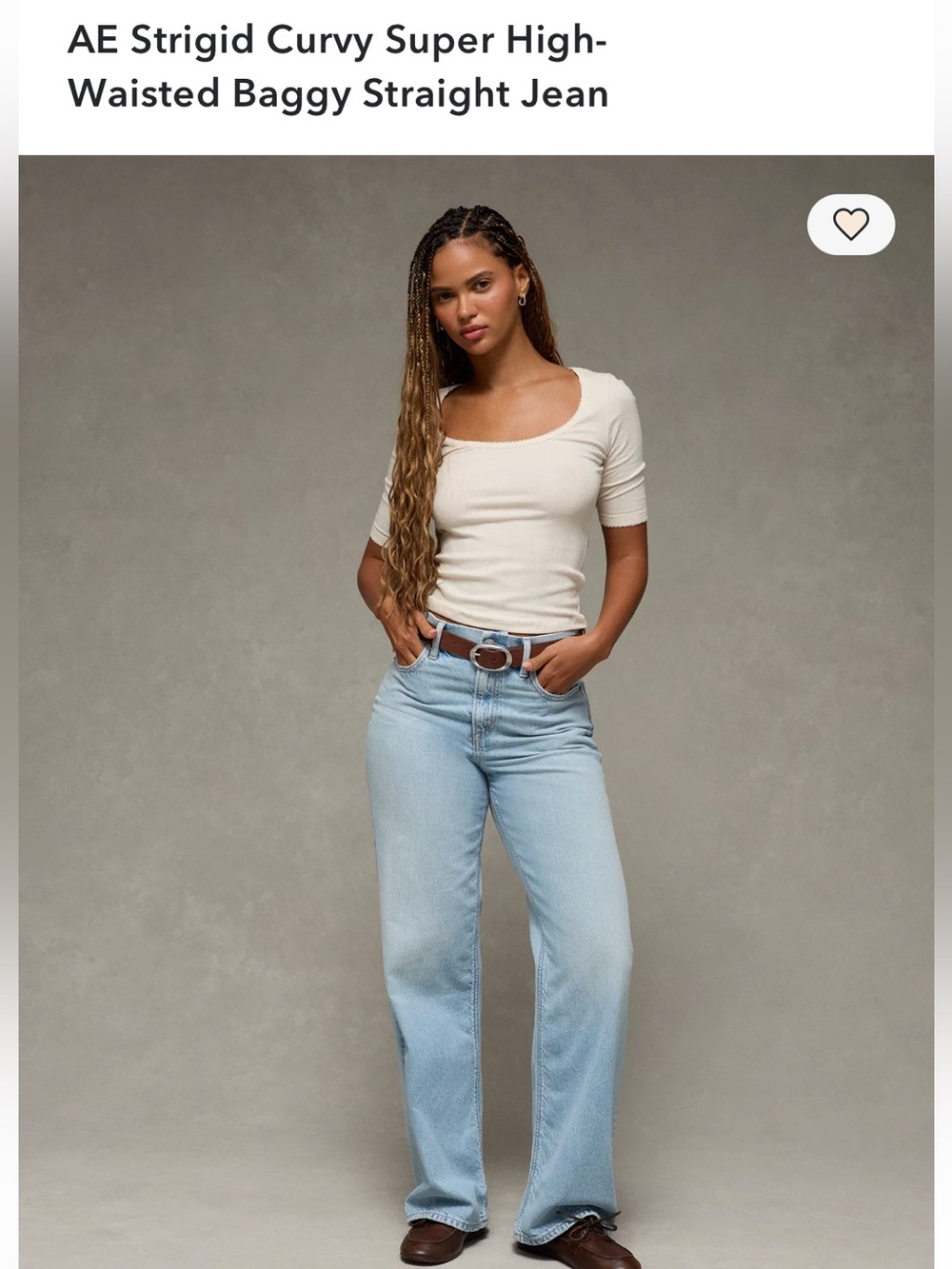 American Eagle Outfitters Light Blue High-Rise baggy straight leg Jeans NWT 10